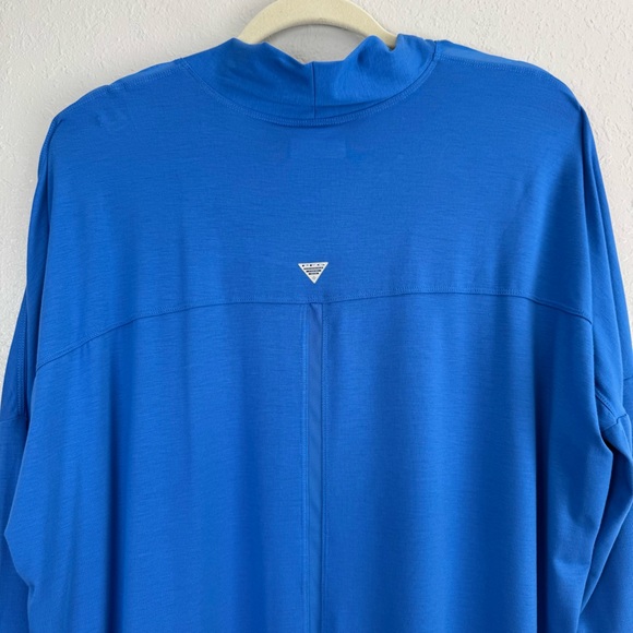 Columbia blue slack water knit cover up wrap open cardigan UPF omni shade S - Picture 7 of 10